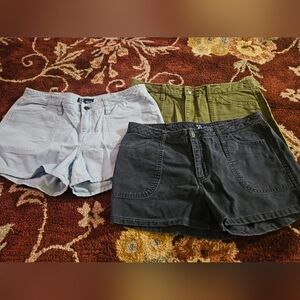 Juniors Lot Of 3- SIZE 11 Shorts - Black, Green, Light Blue "SO" BRAND